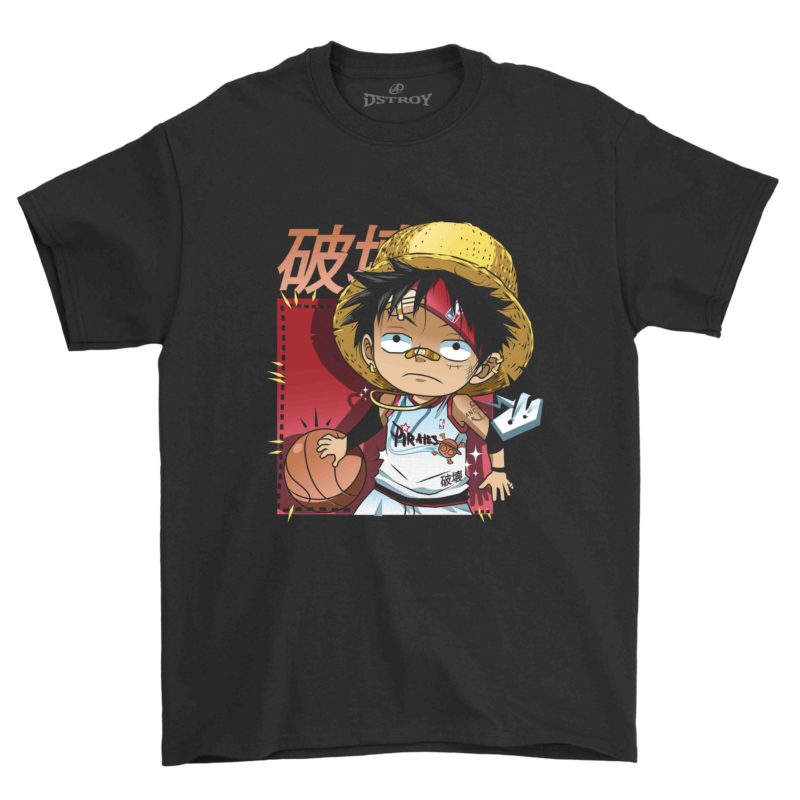 Luffy Pirates anime t-shirt black