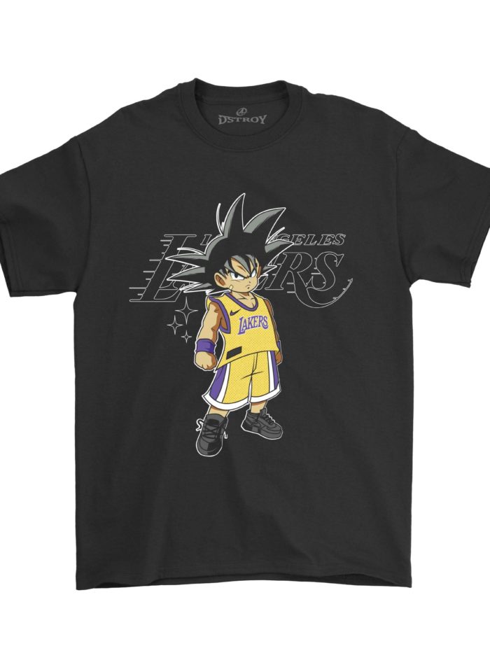 Kid Goku Lakers anime t-shirt black