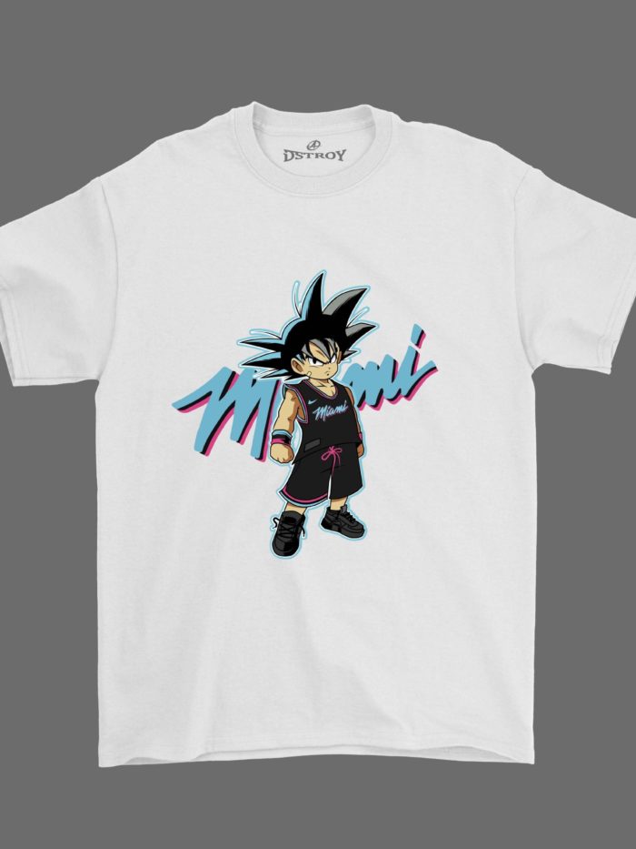 Goku Miami anime t-shirt white