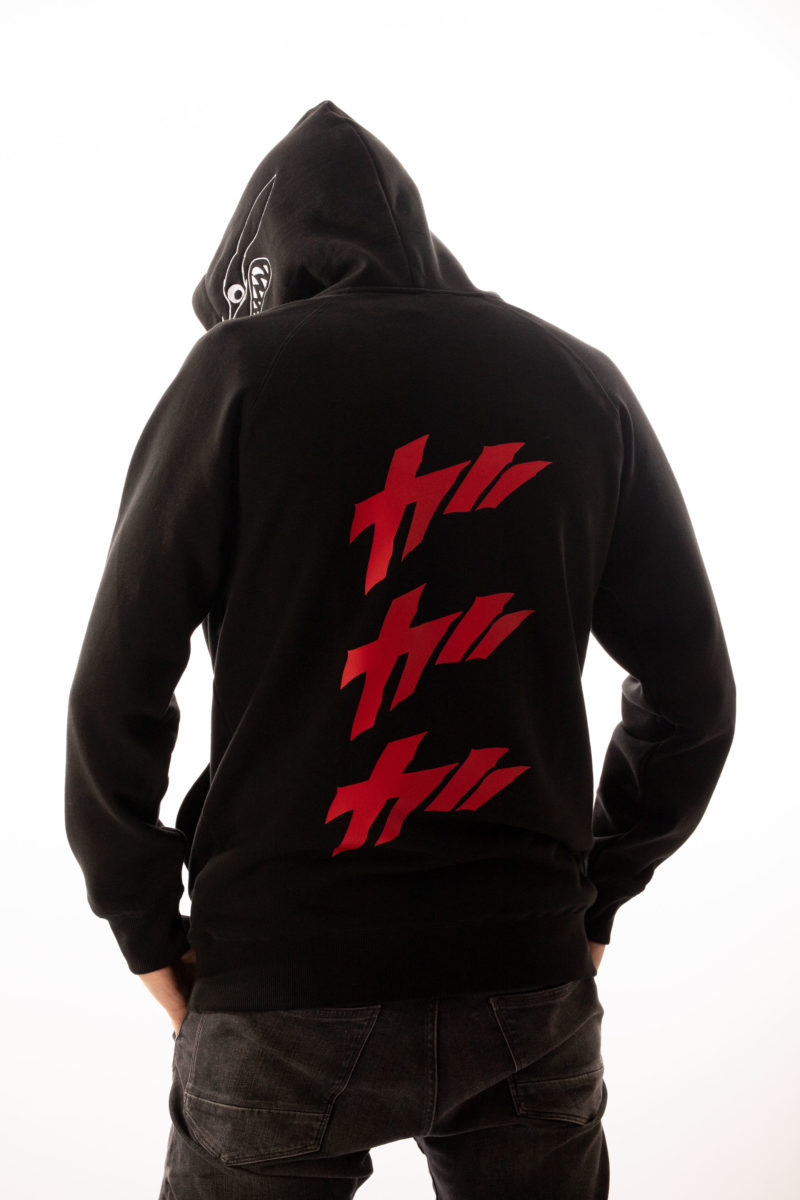 Naruto Kurama anime embroidered hoodie black