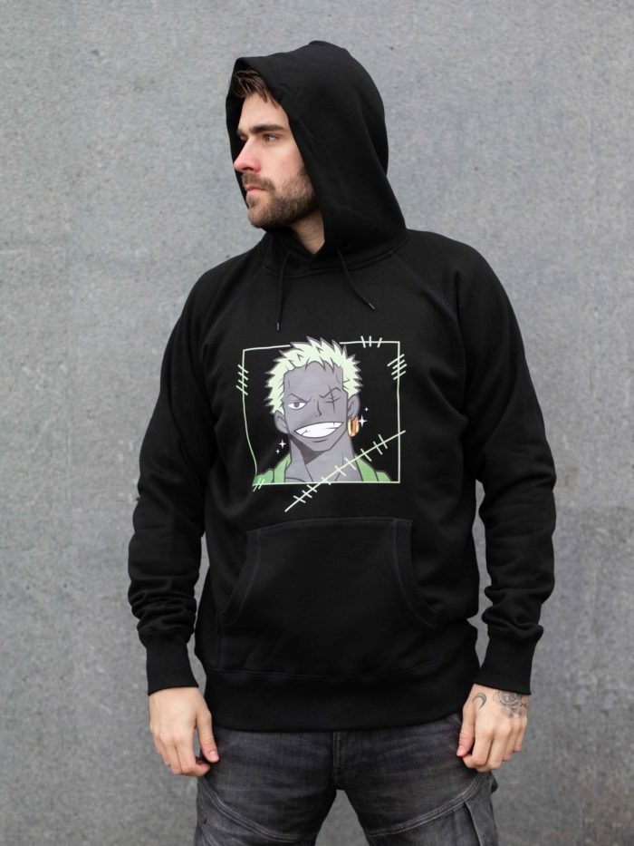 Zoro anime hoodie black