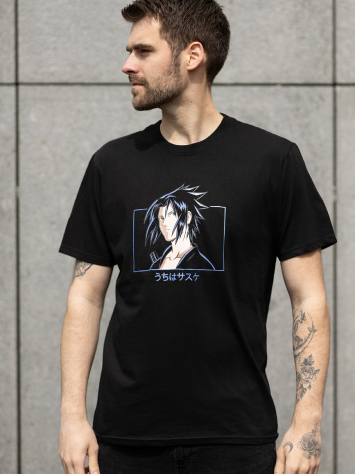 Sasuke anime shirt black