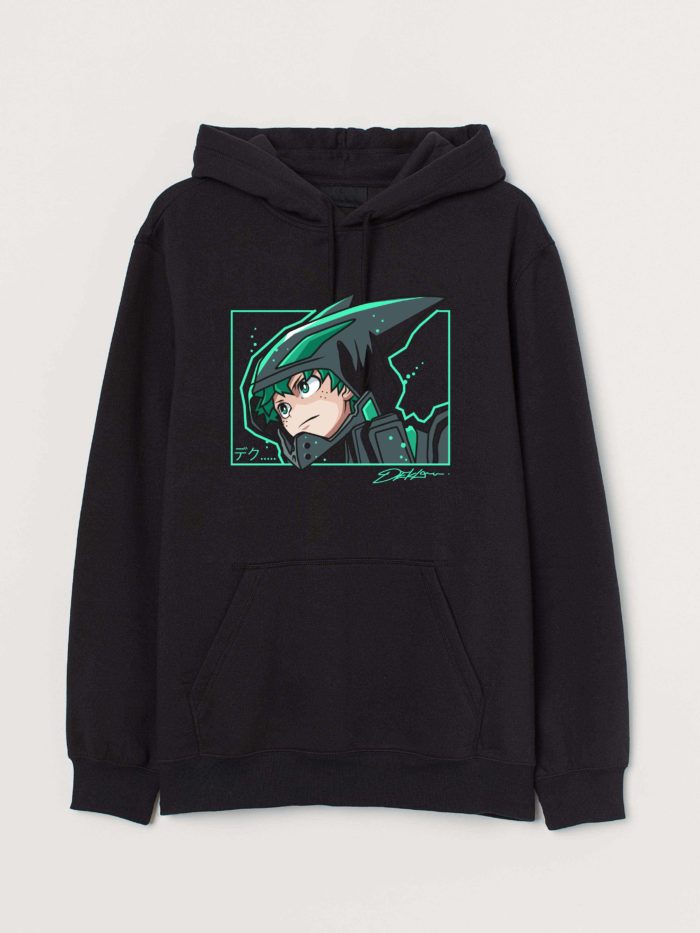 Deku anime hoodie black