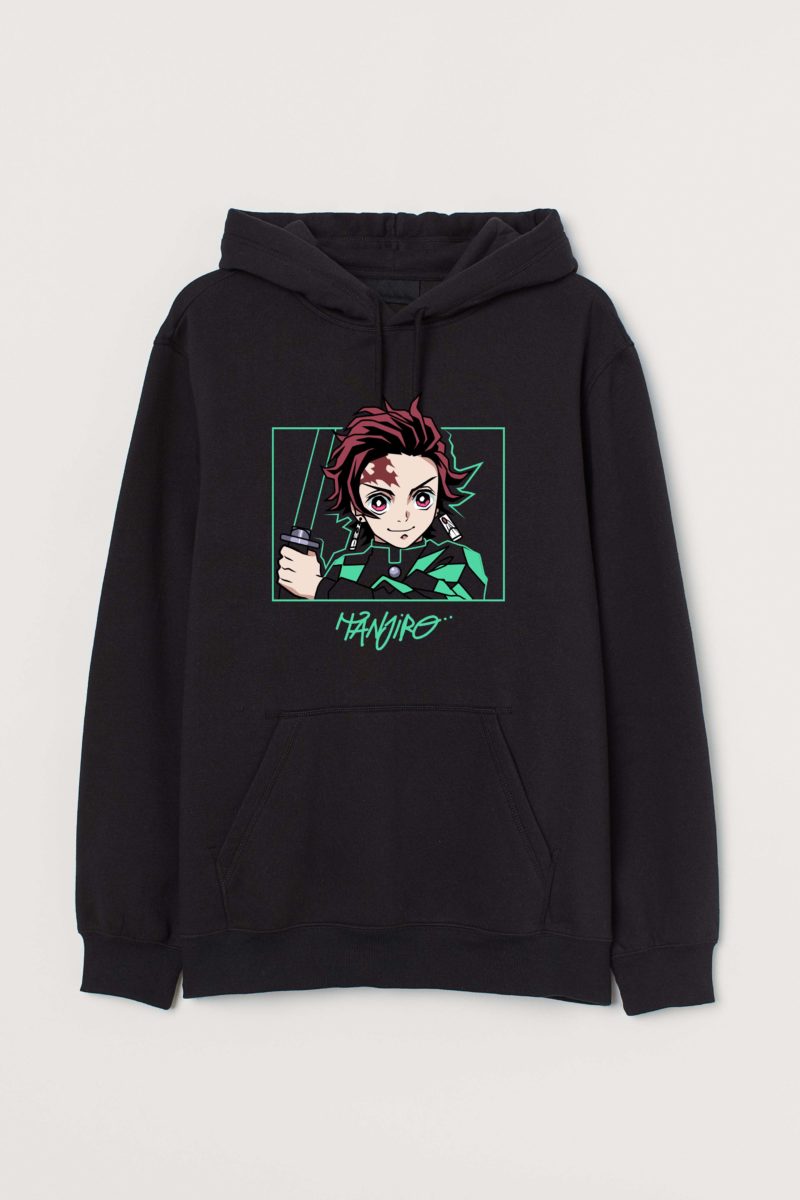 Tanjiro anime hoodie black