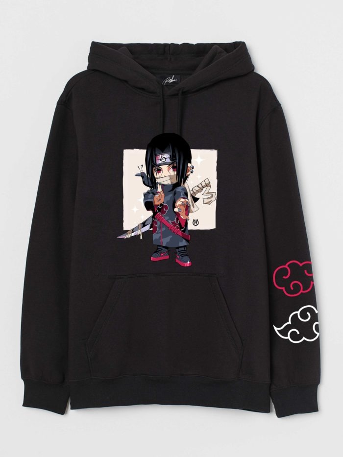 Iitachi chibi anime hoodie zwart