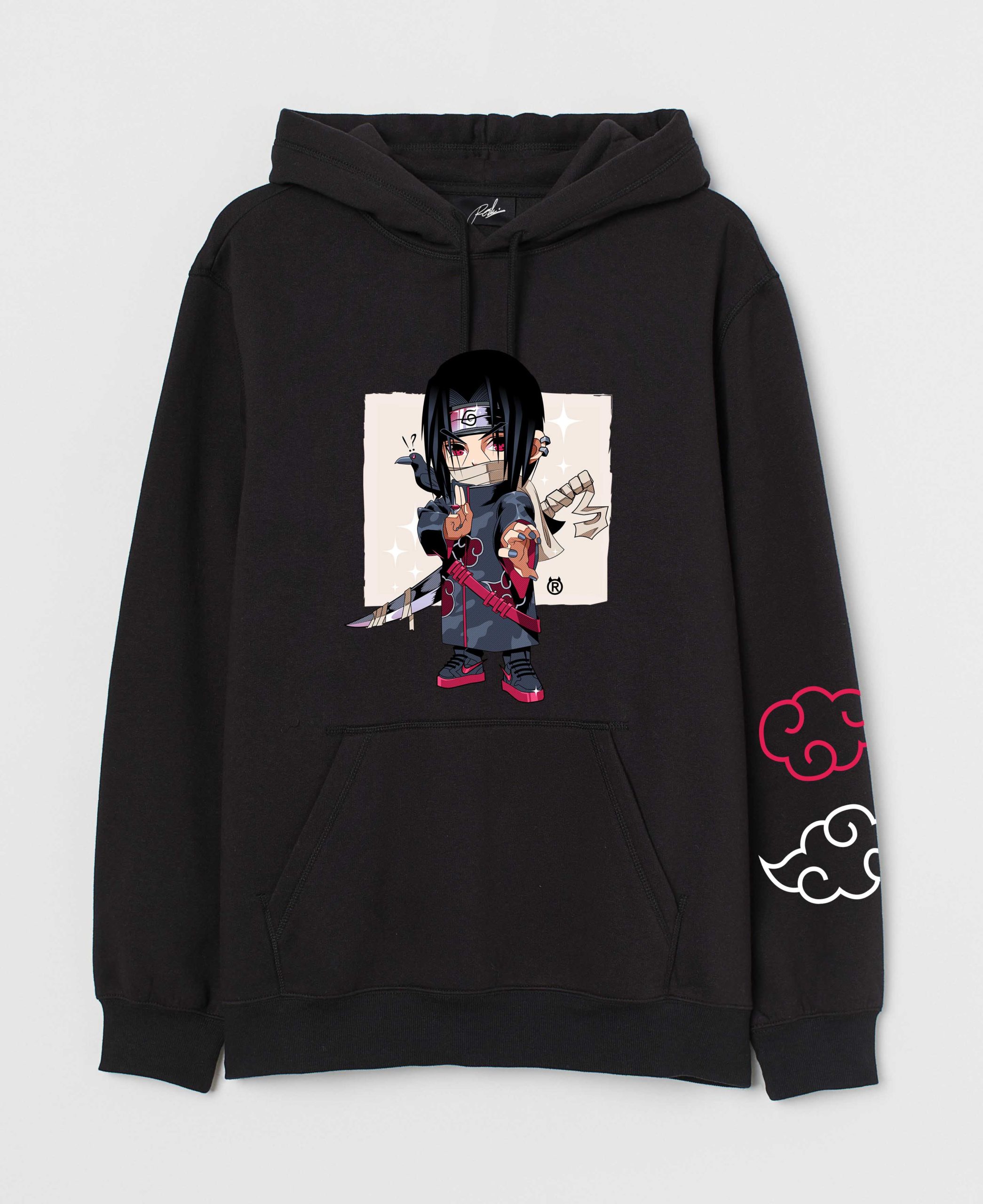 hastighed automat Ære Itachi Chibi hoodie black. Custom anime apparel. Full color print.