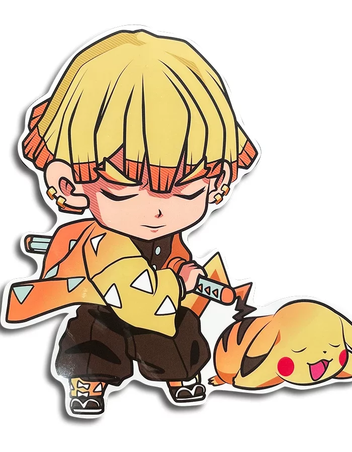 zenitsu demon slayer sticker pikachu pokemon custom design anime manga