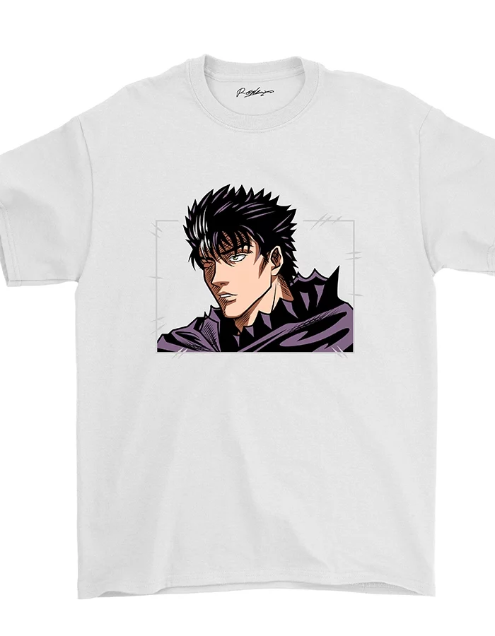 guts berserk shirt swordsman custom anime design clothing limited edtion manga character white tee tshirt