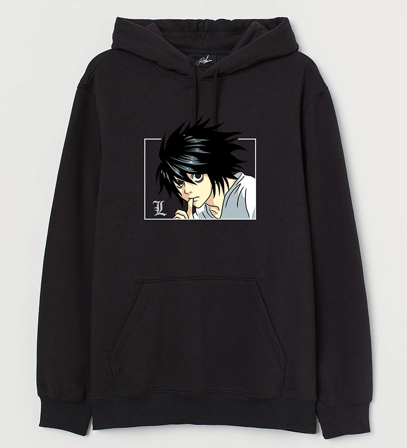 Details about   Death Note L·Lawliet Logo black Sweater Shirt Jacket Coat Hoodie cosplay costume