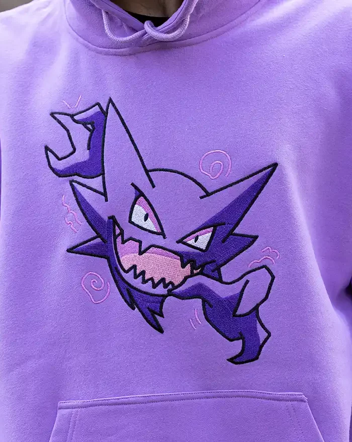 haunter ghost type pokemon custom embroidered violet purple hoodie anime manga hype clothing new limited edition