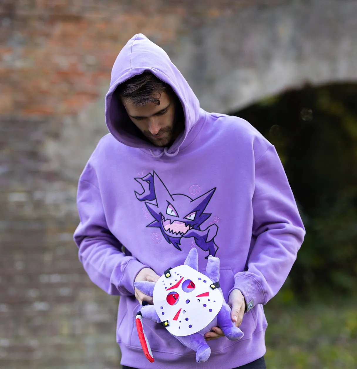 Haunter embroidered purple hoodie