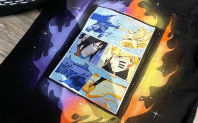 Naruto vs Sasuke spijkerjasje - Op maat geschilderd verzoek voor klant